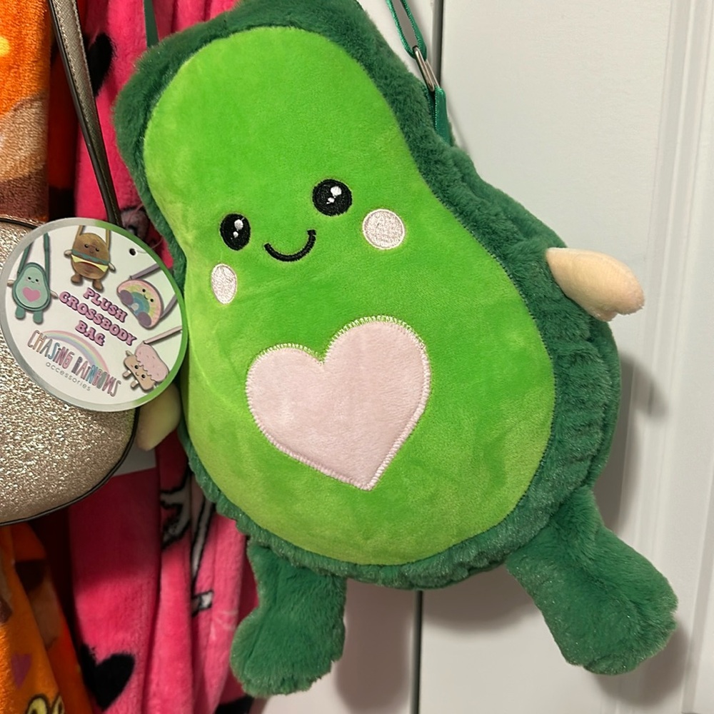 Cute Avocado Heart Bag Crossbody Soft & Plush